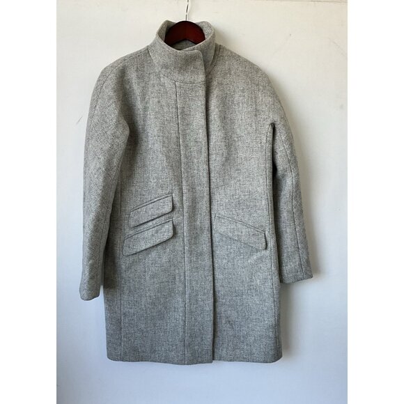 J.Crew Cocoon Coat Italian Stadium-Cloth Wool Blend Gray Size 2 - Picture 2 of 7